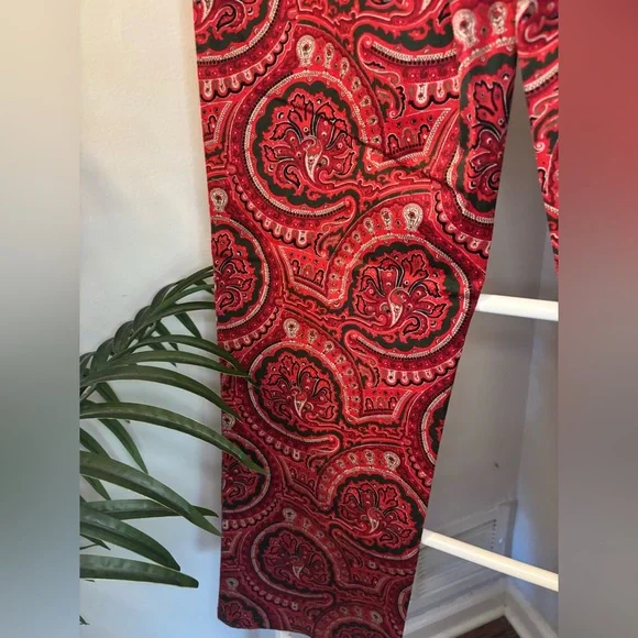 Etcetera Red Paisley Cotton Pants - Picture 10 of 16